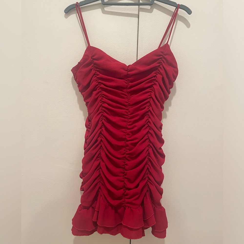 Lucy in the Sky Red Ruched Dress